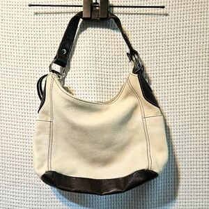 100% Genuine Soft Leather Cream And Brown Shoulder Bag